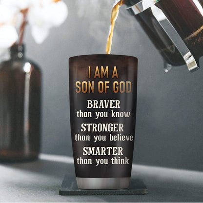 I Am A Son Of God | Spiritual Gift For Men | Personalized Stainless Steel Tumbler SSTHN155B