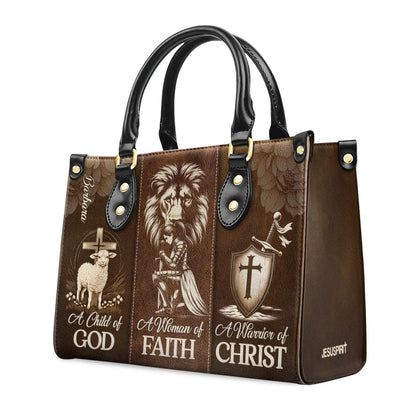 Personalized Leather Handbag With Zipper | A Woman Of Faith LHBHN688