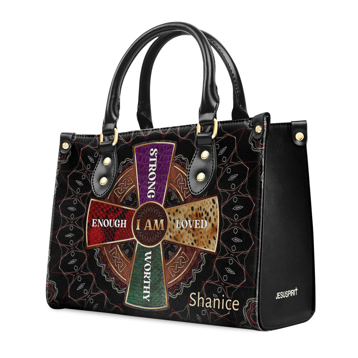 Personalized Leather Handbag With Zipper | I Am LHBM754