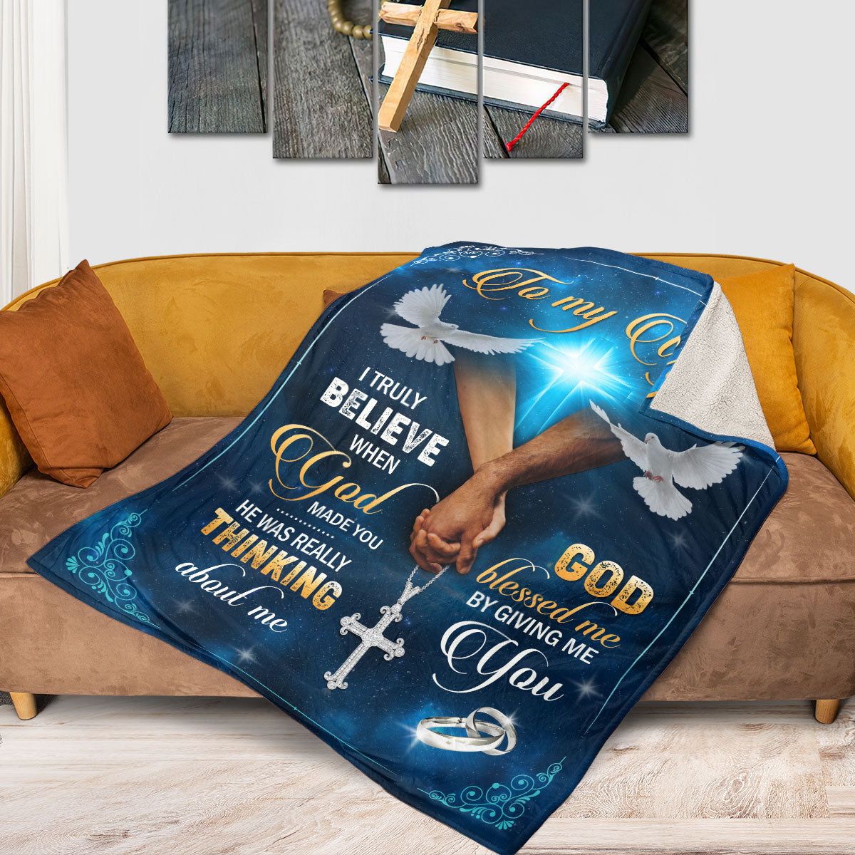 God Blessed Me By Giving Me You - Special Pigeon Fleece Blanket For Wife AH193