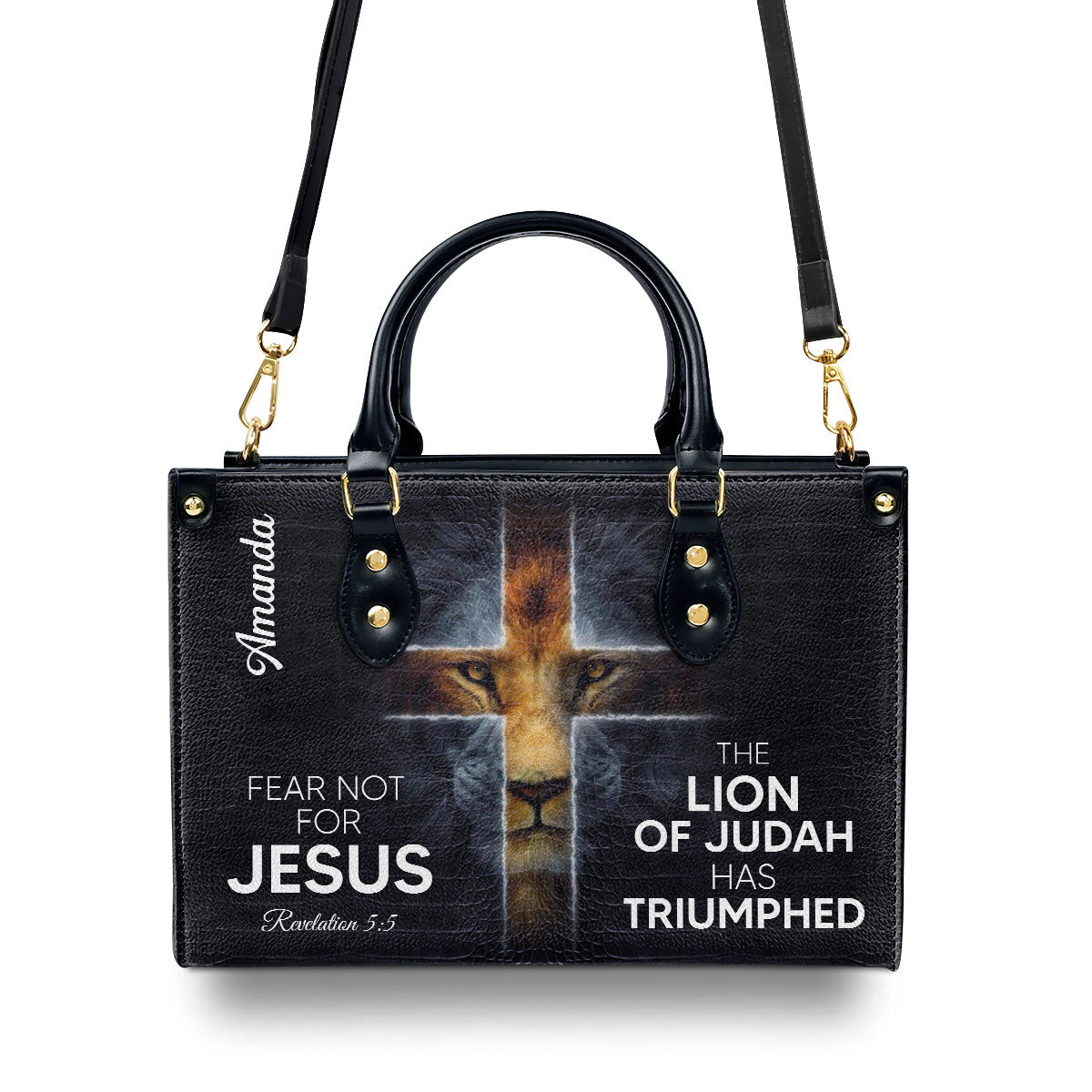 Must-Have Personalized Cross Leather Handbag - The Lion Of Judah Has Triumphed H02