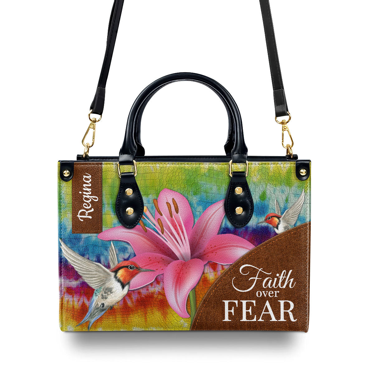 Faith Over Fear - Awesome Personalized Lily Leather Handbag H09