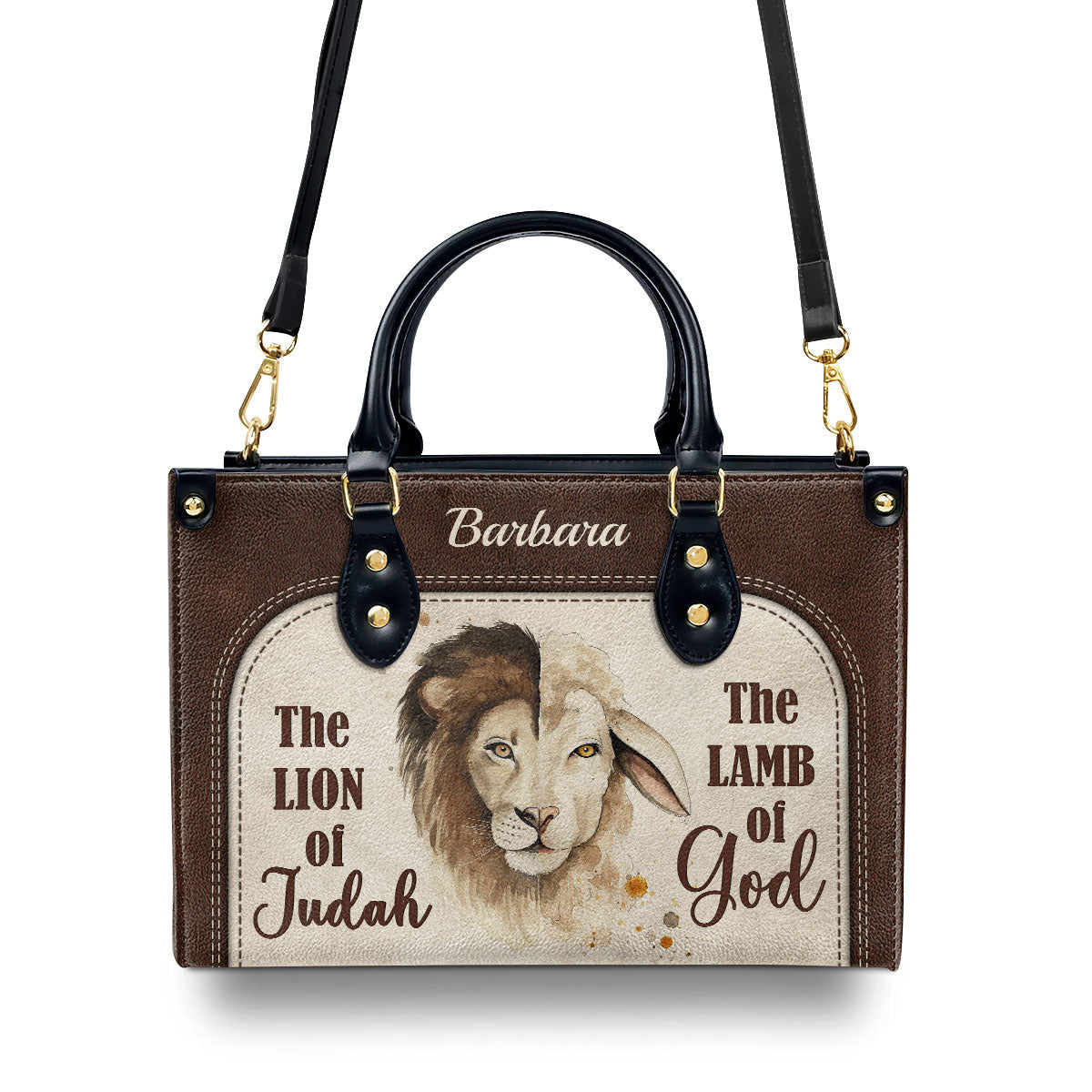 The Lion Of Judah The Lamb Of God - Beautiful Personalized Leather Handbag HIHN319