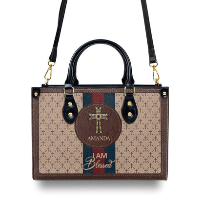 Beautiful Personalized Leather Handbag - I Am Blessed HIM283