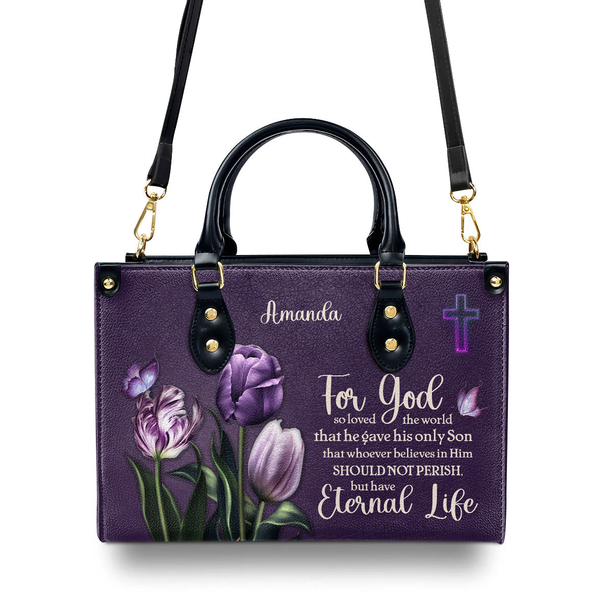 Personalized Leather Handbag With Handle | Gift For Women's Ministry HN26