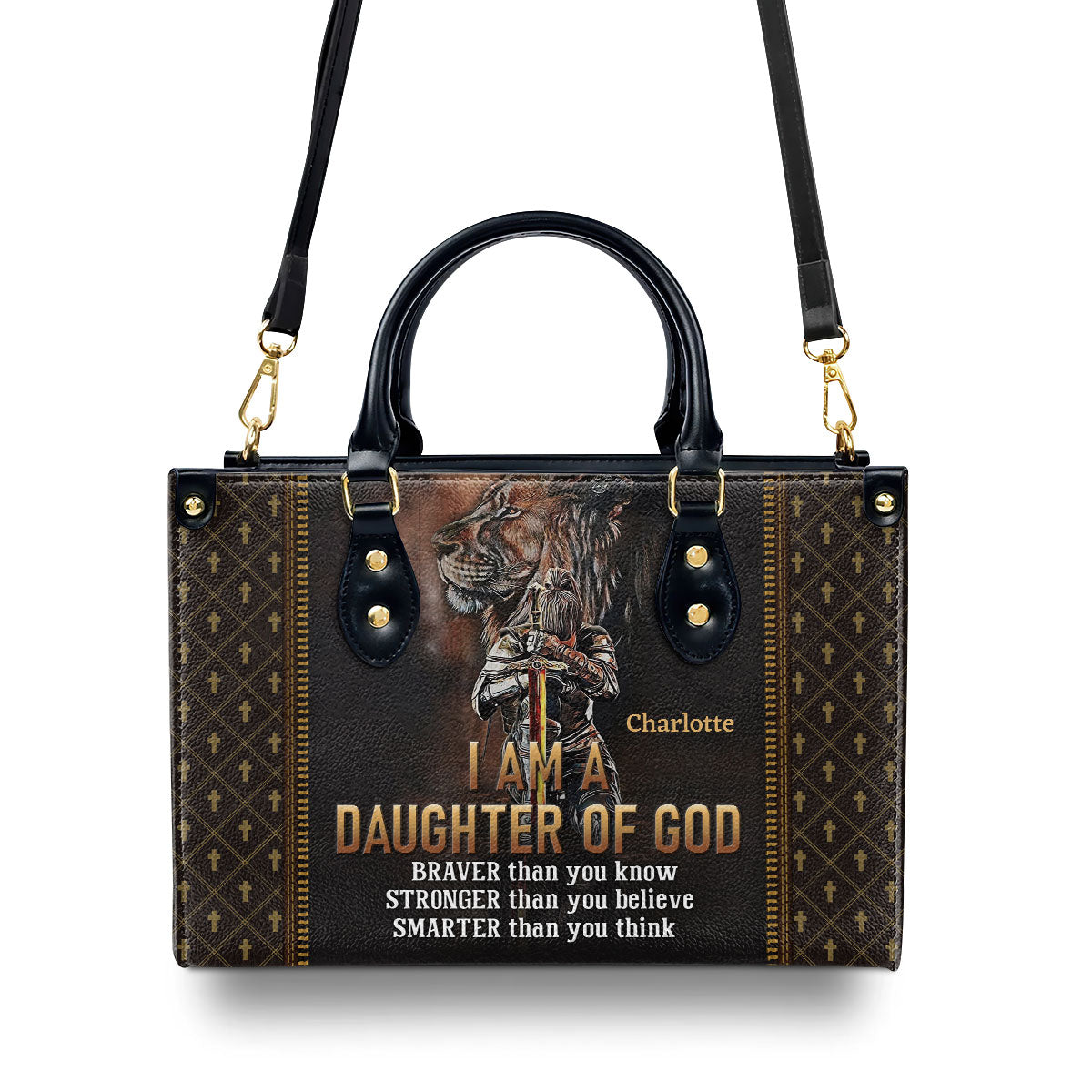 Lion Leather Handbag - I Am A Daughter Of God NHN155