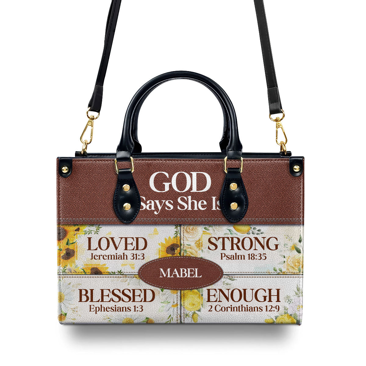 God Says She Is | Religious Gift For Worship Friends | Personalized Leather Handbag With Zipper LHBNUH682