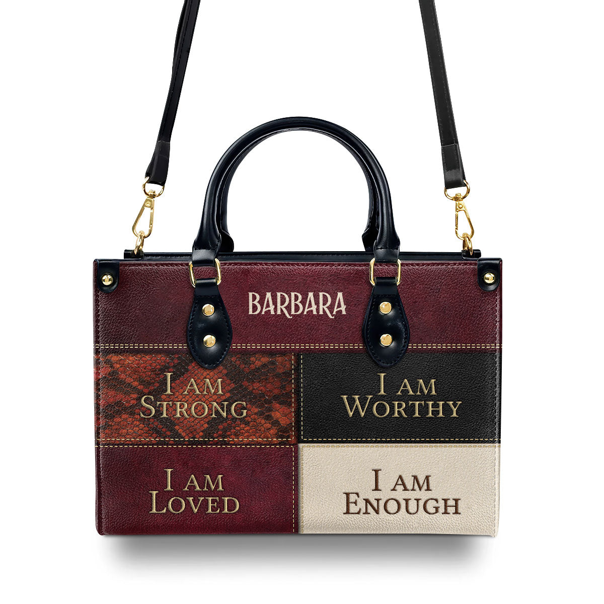 I Am Strong, I Am Worthy - Special Christian Leather Handbag NUHN282