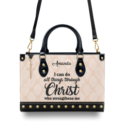 Must-Have Leather Handbag - I Can Do All Things Through Christ HHN418