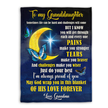 Religious Thoughtful Gifts For Granddaughter | I'm Always Proud Of You | Personalized Christian Fleece Blanket FBHN686