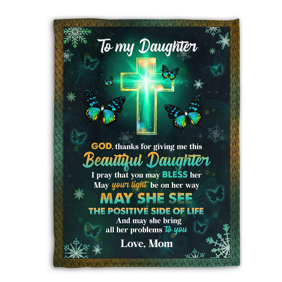 Christian Fleece Blanket | Unique Spiritual Religious Gifts From Mom To Daughter | God, Thanks For Giving Me This Beautiful Daughter FBHN687