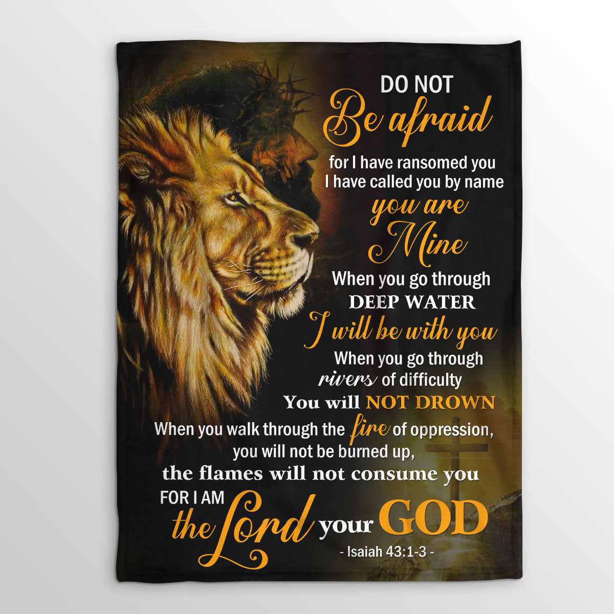 I Have Called You By Name | Isaiah 43:1-3 | Unique Fleece Blanket | Jesus And Lion FBH600