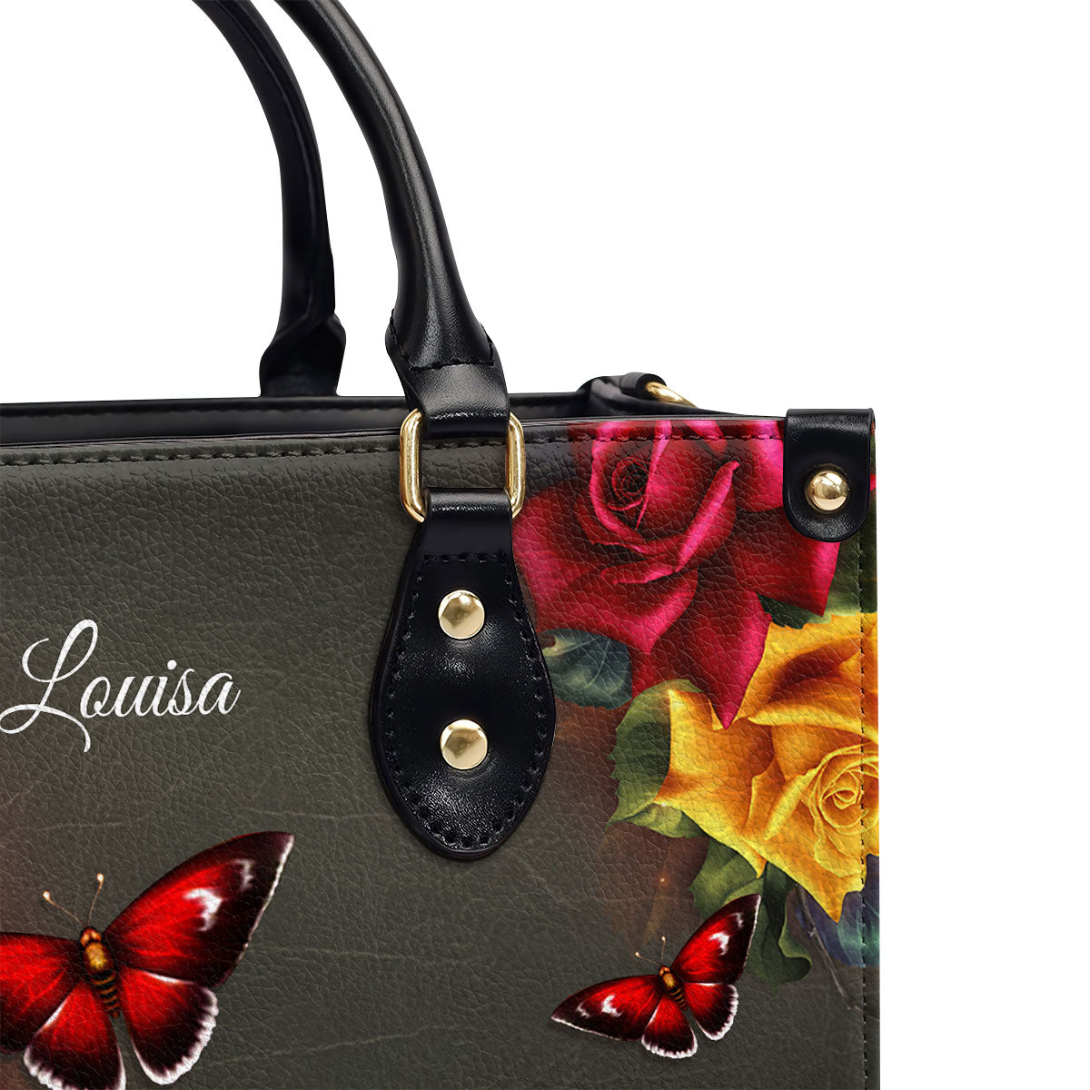 Not Luck, Just Blessed - Lovely Personalized Rose Leather Handbag H08