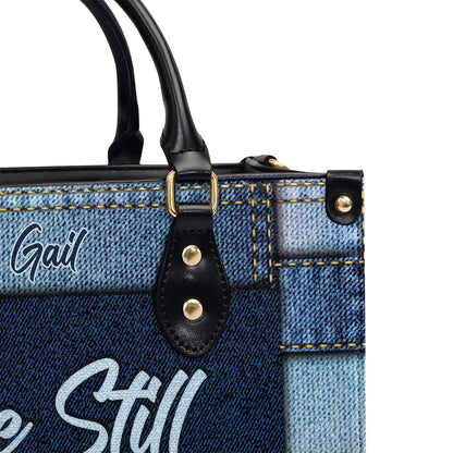 Unique Christian Leather Handbag - Be Still And Know That I Am God HN06