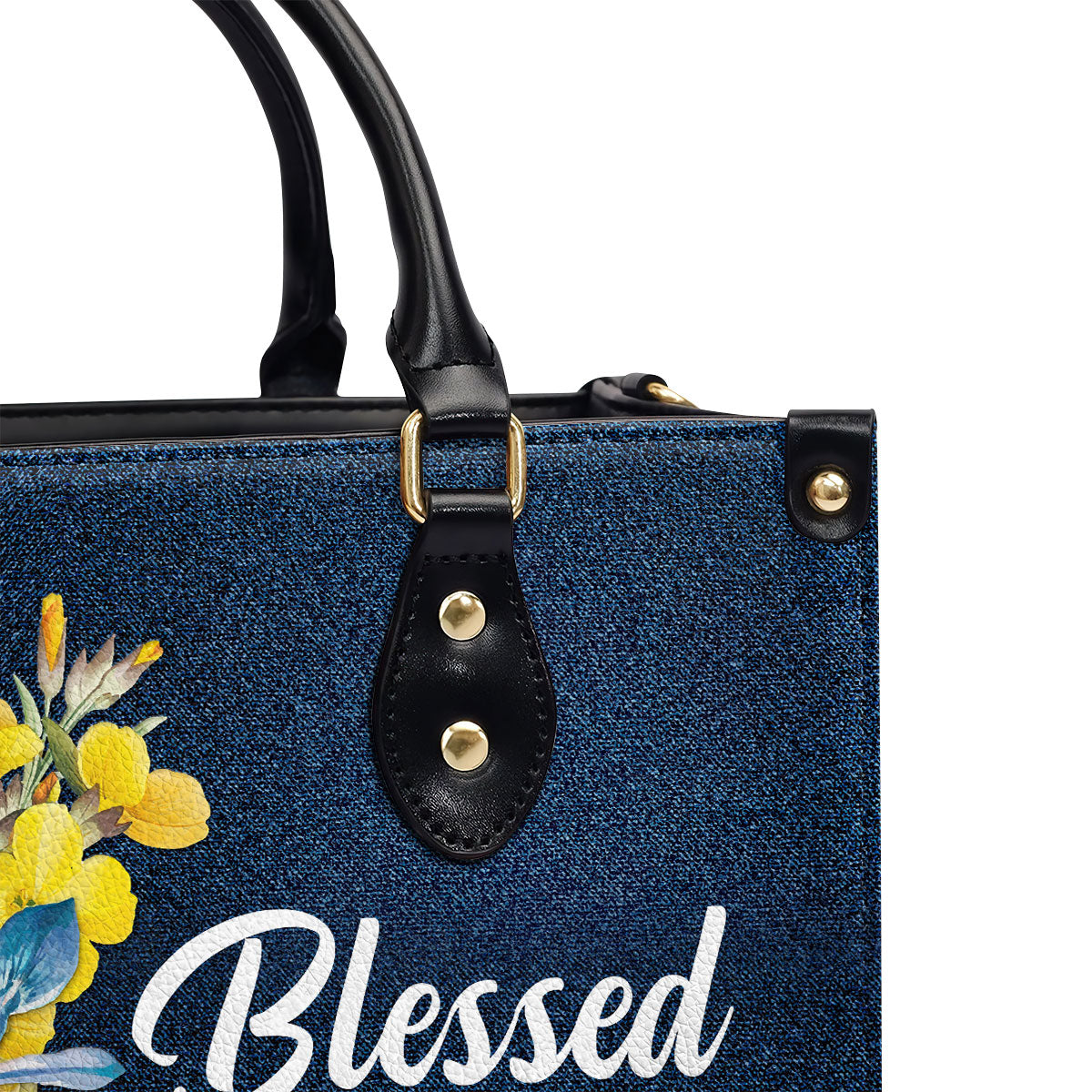 Personalized Leather Handbag With Handle | Blessed Are The Pure In Heart | Matthew 5:8 | Spiritual Gifts For Christian Women LHBHN677