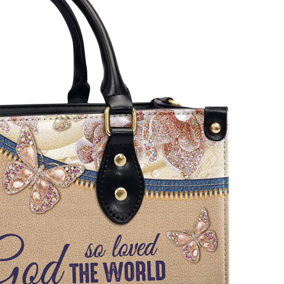 Elegant Personalized Leather Handbag - For God So Loved The World NUH285