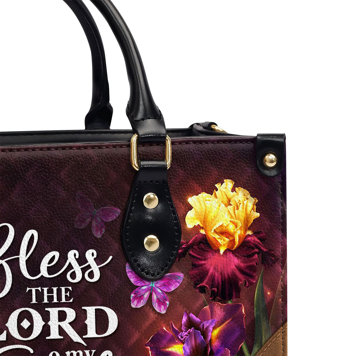 Bless The Lord O My Soul - Pretty Personalized Butterfly Leather Handbag NUH335