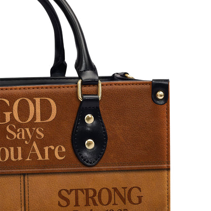 God Says I Am | Religious Gift For Worship Friends | Personalized Leather Handbag With Zipper LHBNUH682