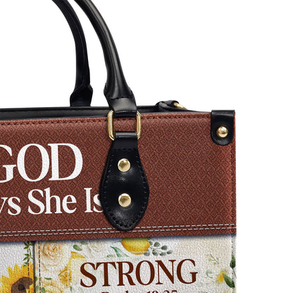 God Says She Is | Religious Gift For Worship Friends | Personalized Leather Handbag With Zipper LHBNUH682