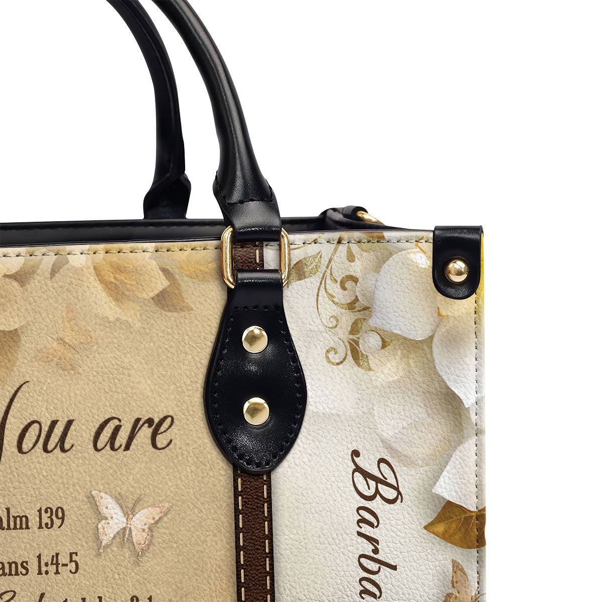 You Are Protected - Beautiful Personalized Flower Leather Handbag NUHN353