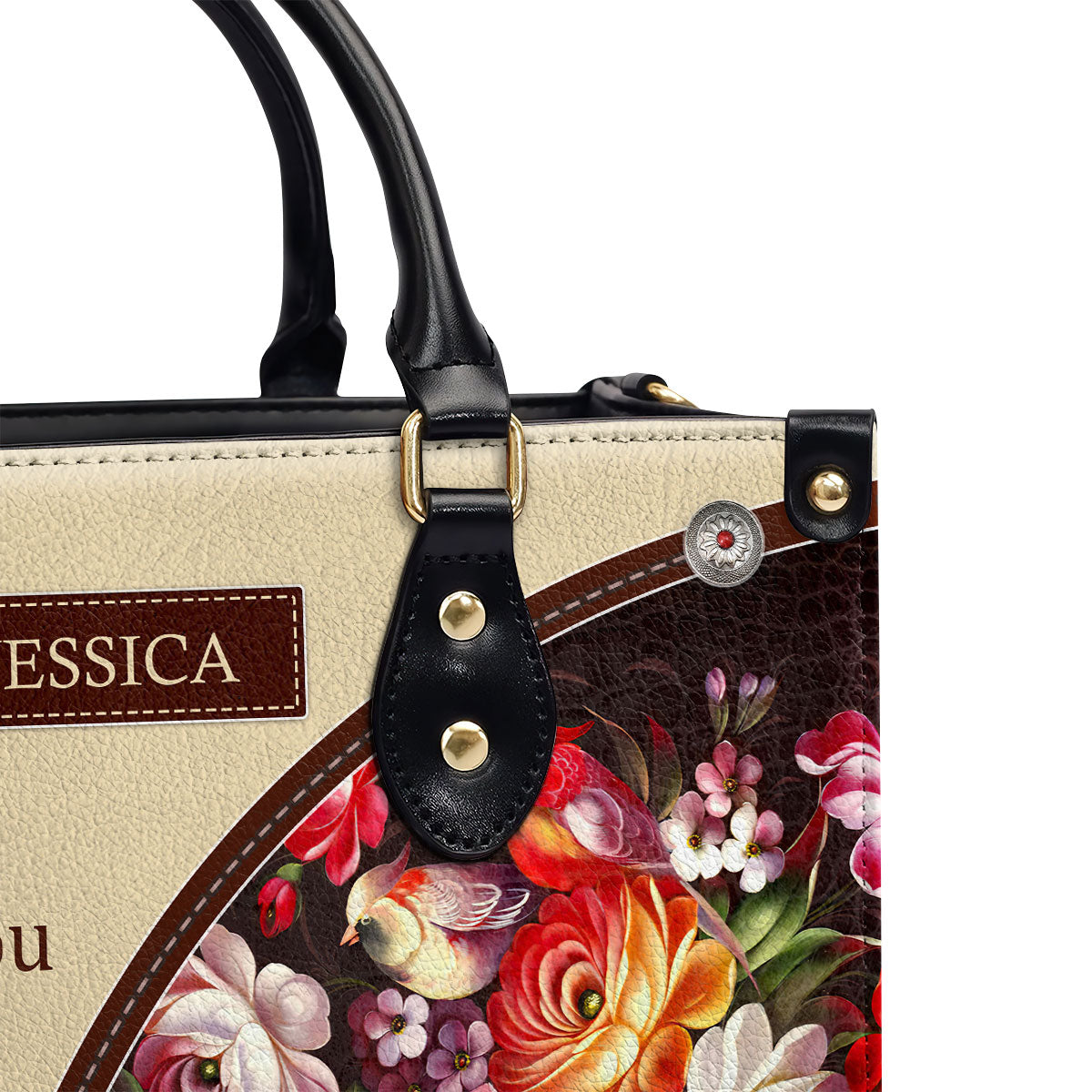 Awesome Personalized Flower Leather Handbag - May He Make All Your Plans Succeed NUM308