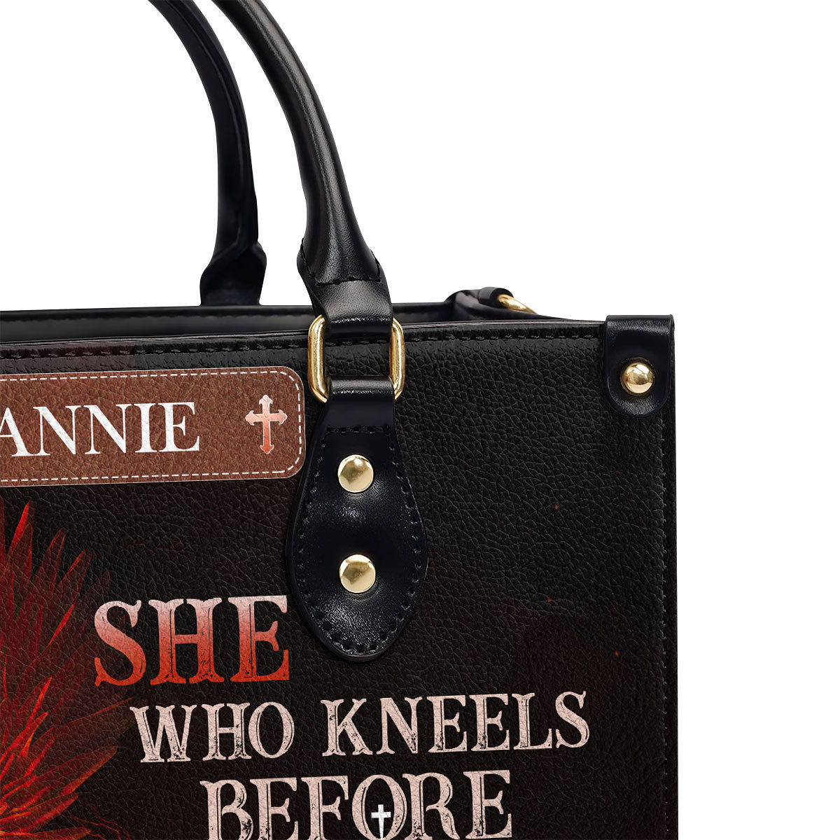 Special Personalized Leather Handbag - Who Kneels Before God Can Stand Before Anyone NUM381