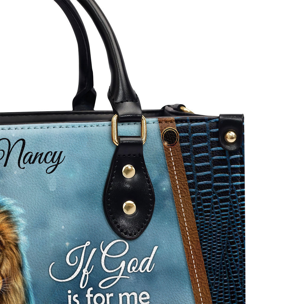 Awesome Personalized Leather Handbag - If God Is For Me Who Can Be Against Me NUM461