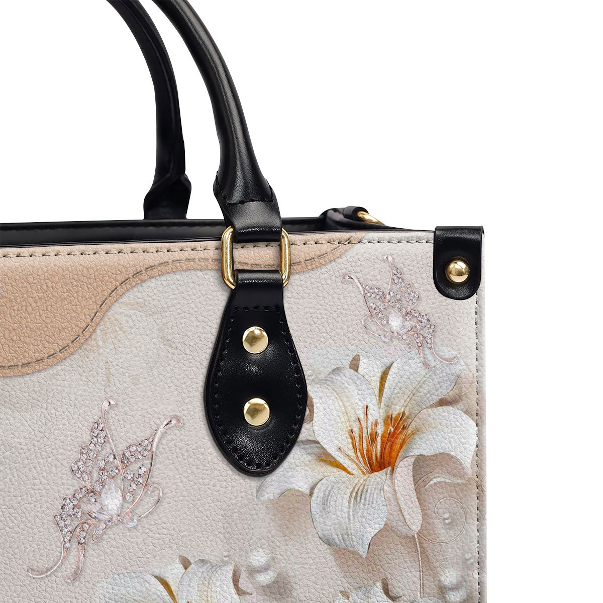 Pretty Personalized Lily Leather Handbag - In The Beginning Was The Word NUH337