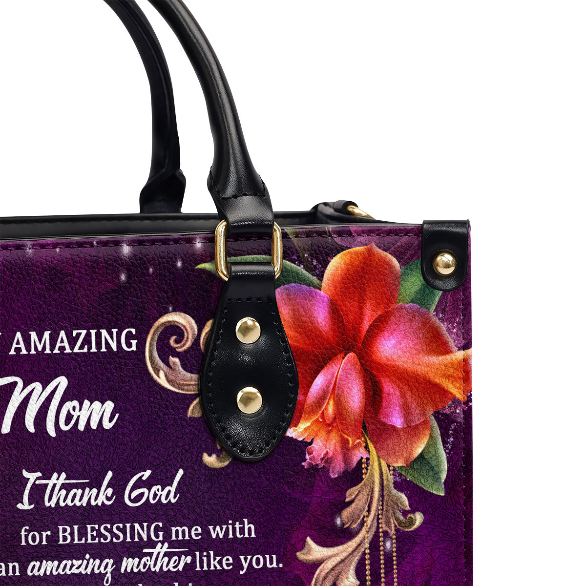 To My Amazing Mom - Sweet Personalized Leather Handbag NUM384