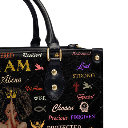 Personalized Zippered Leather Handbag With Handle | Religious Gift For Worship Friends | Child Of God LHBM716