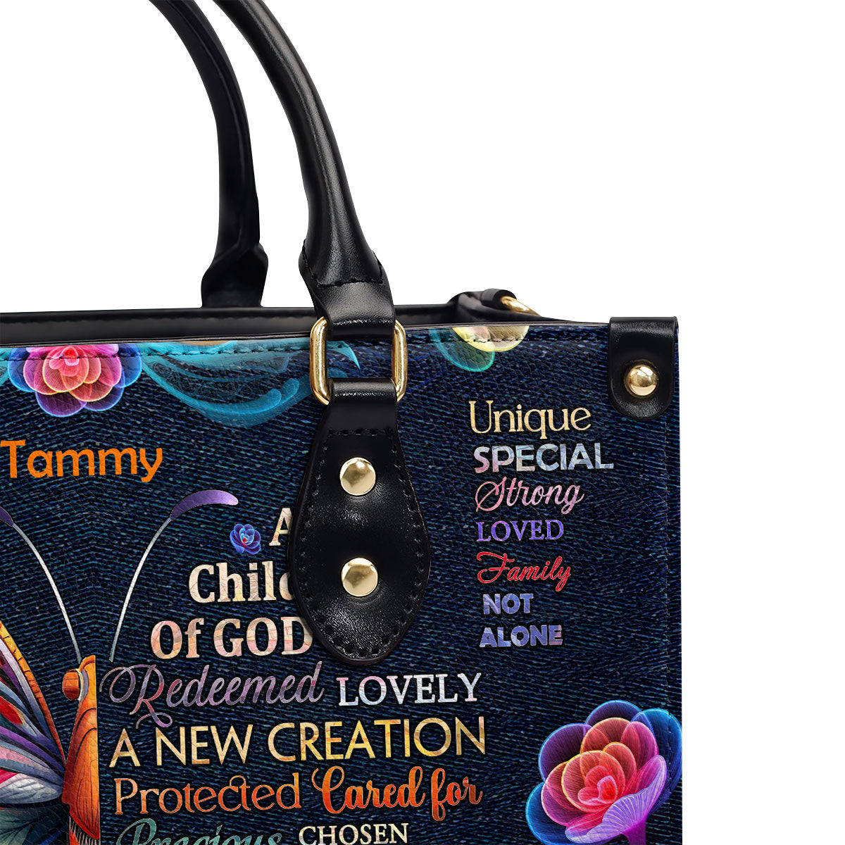 Personalized Leather Handbag With Zipper | Child Of God LHBM719