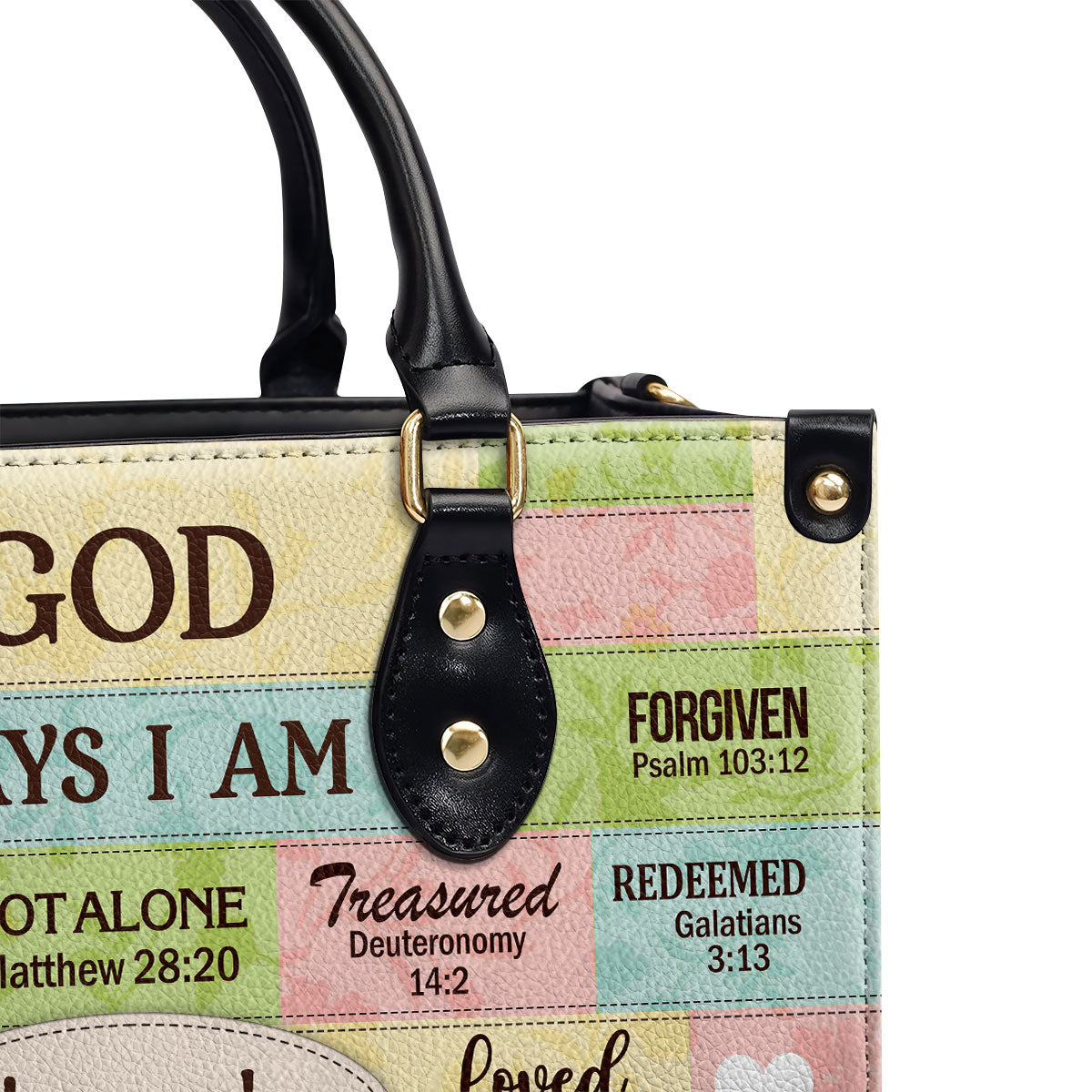 Personalized Leather Handbag With Zipper | God Says I Am | Gift For Her LHBNUHN681