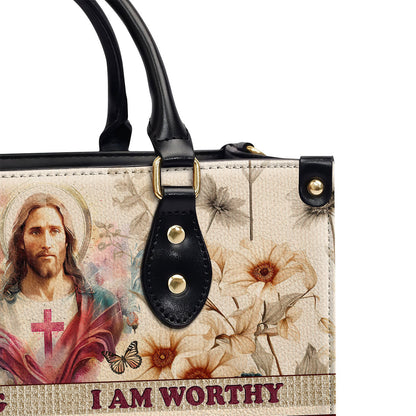 Personalized Leather Handbag With Zipper | I Am Enough LHBM755