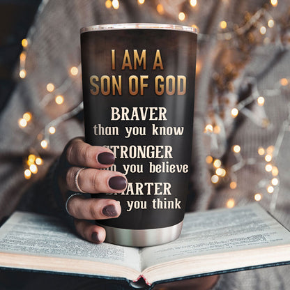 I Am A Son Of God | Spiritual Gift For Men | Personalized Stainless Steel Tumbler SSTHN155B