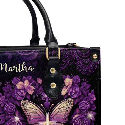 Personalized Leather Handbag With Zipper | I Can Do All Things LHBM732