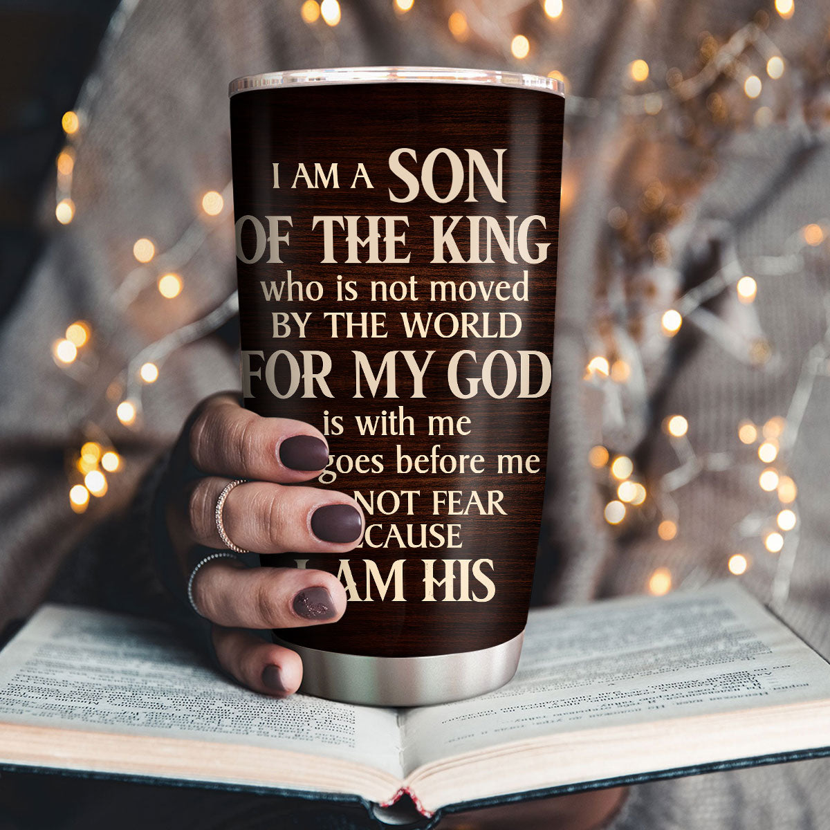 Personalized Stainless Steel Tumbler | For My God Is With Me And Goes Before Me | Spiritual Christian Inspirational Gift SSTM317D