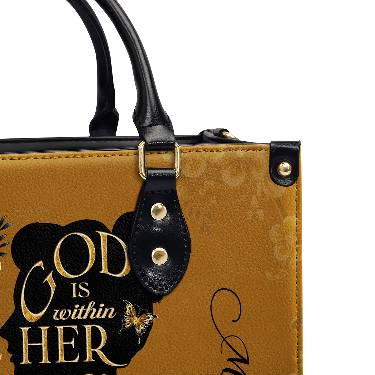 Personalized Leather Handbag With Zipper | God Is Within Her LHBM747