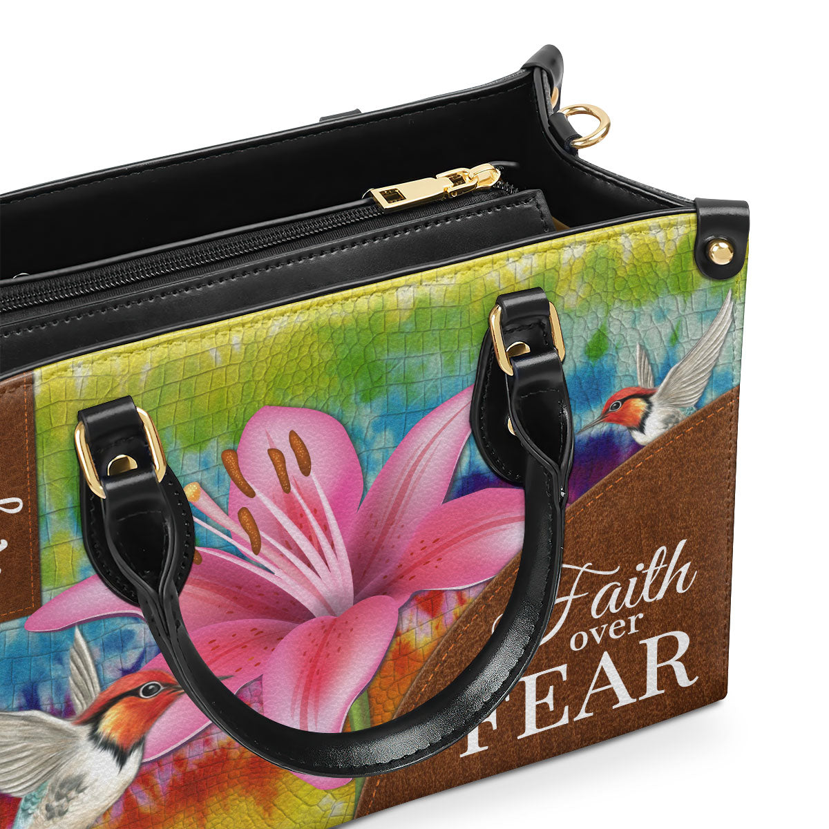 Faith Over Fear - Awesome Personalized Lily Leather Handbag H09