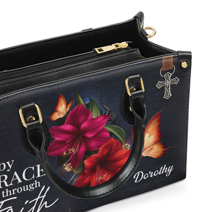 By Grace Through Faith - Beautiful Personalized Leather Handbag H14