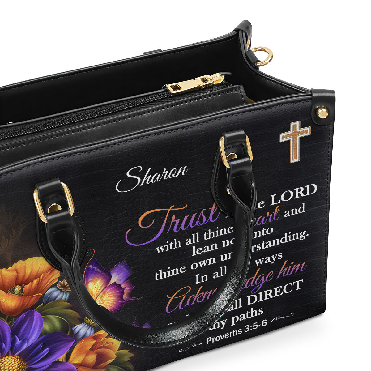 Lifegifty Personalized Leather Handbag | Bible Bag With Handle | Gift For Christian Women H22