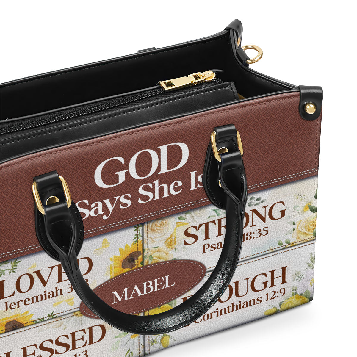 God Says She Is | Religious Gift For Worship Friends | Personalized Leather Handbag With Zipper LHBNUH682