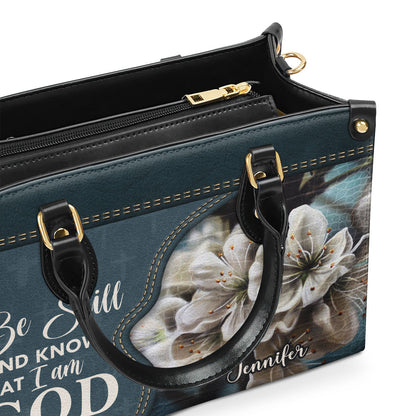 Must-Have Personalized Leather Handbag - Be Still And Know That I Am God NUHN362