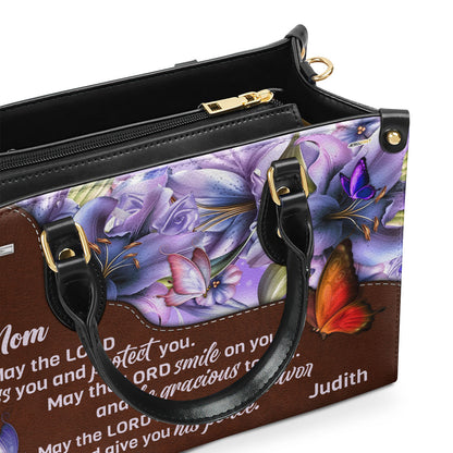 Meaningful Personalized Leather Handbag For Mom - May The Lord Bless You And Protect You NUHN363