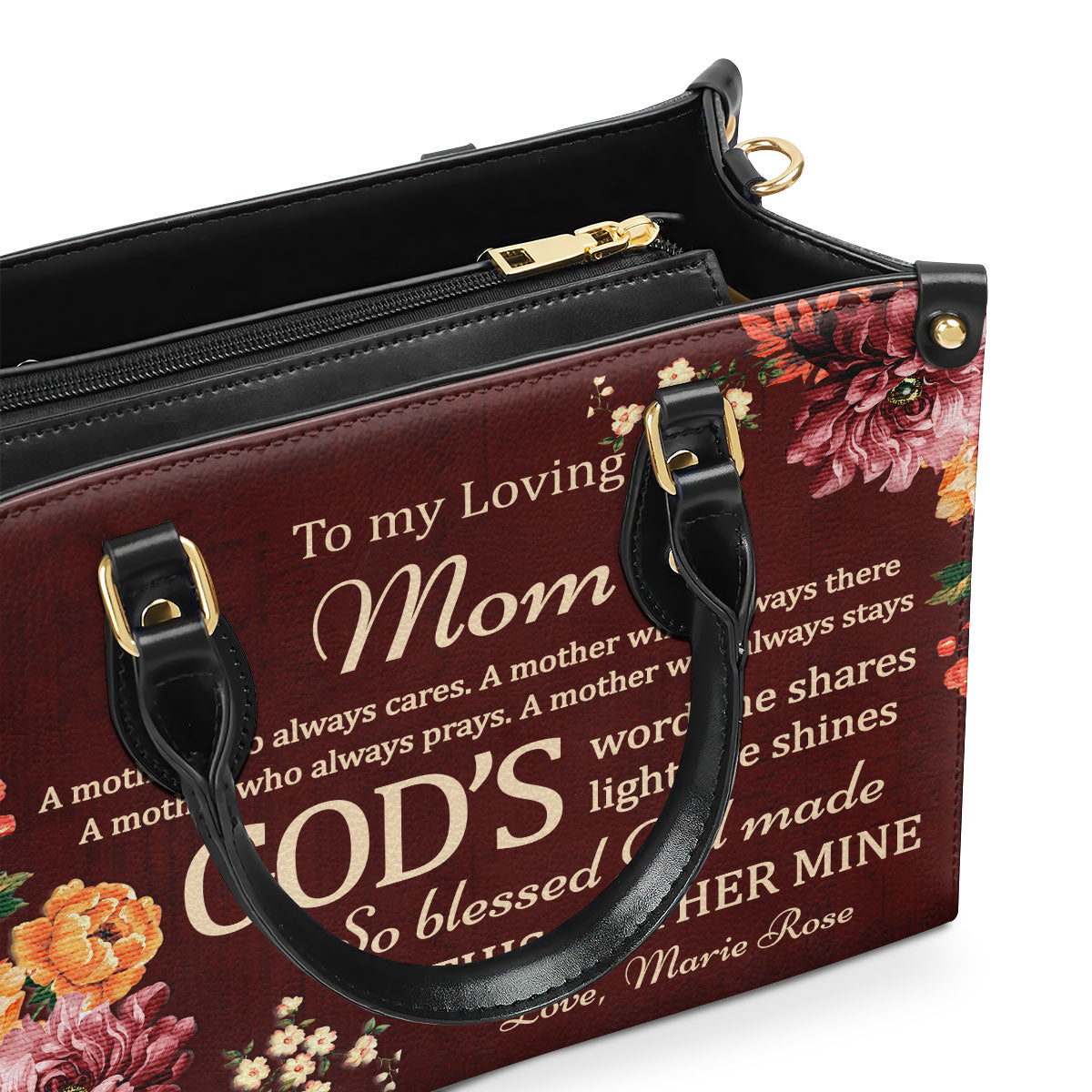 To My Loving Mom - Sweet Personalized Leather Handbag NUHN372