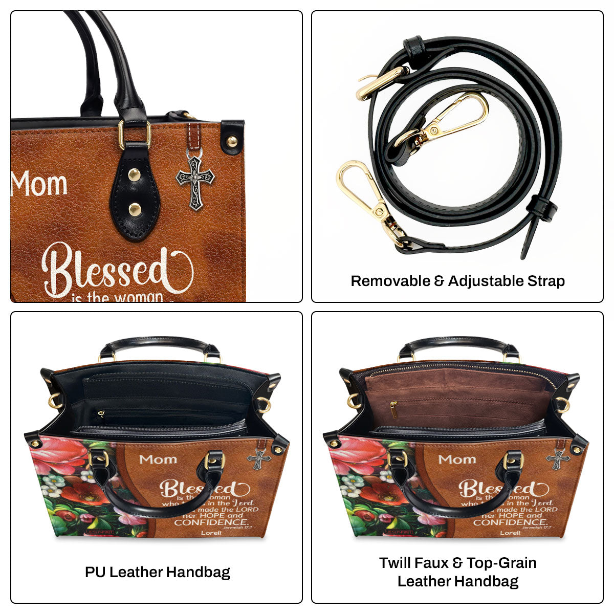 Blessed Is The Woman Who Trusts In The Lord - Special Personalized Leather Handbag NUHN374