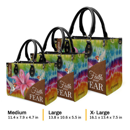 Faith Over Fear - Awesome Personalized Lily Leather Handbag H09