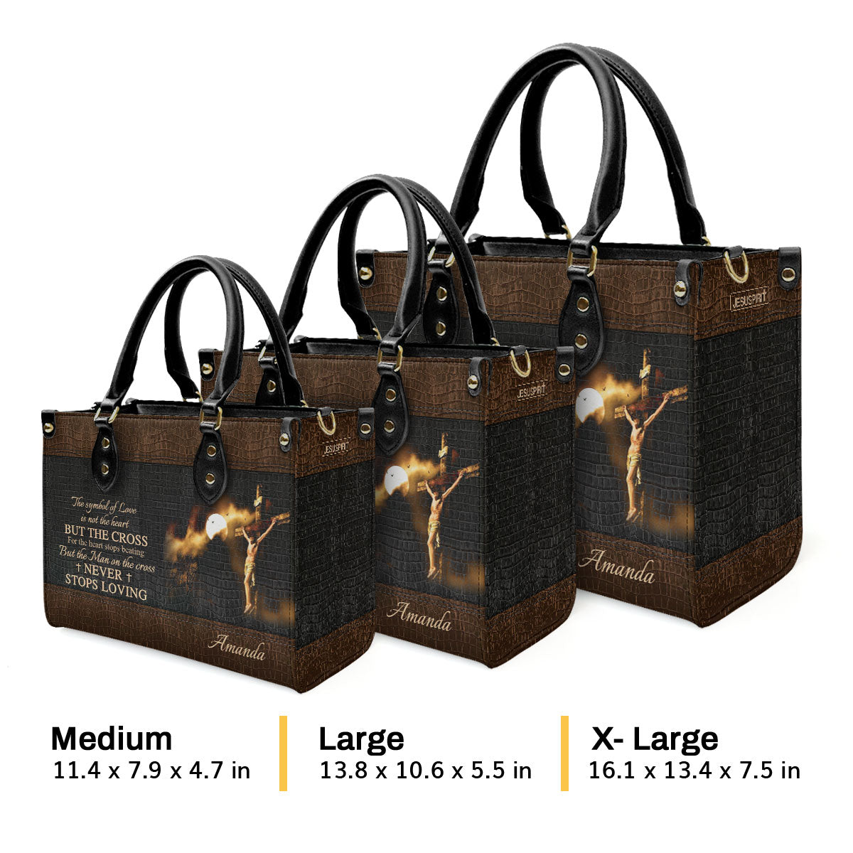 Special Jesus Leather Handbag - The Man On The Cross Never Stops Loving NUH264