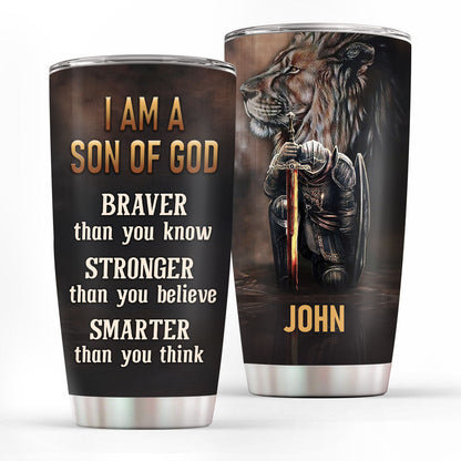 I Am A Son Of God | Spiritual Gift For Men | Personalized Stainless Steel Tumbler SSTHN155B