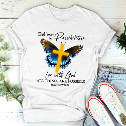 Lifegifty | Scripture Gifts For Christian People | With God All Things Are Possible | Matthew 19:26 | Unisex T-shirt 2DTHN668