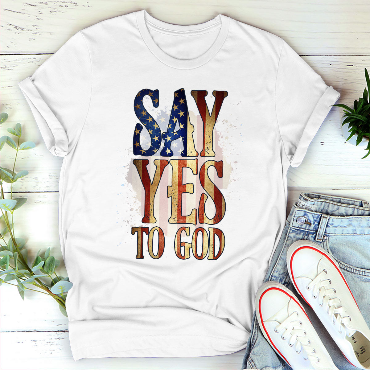 Say Yes To God - Beautiful Christian Unisex T-shirt HHN352